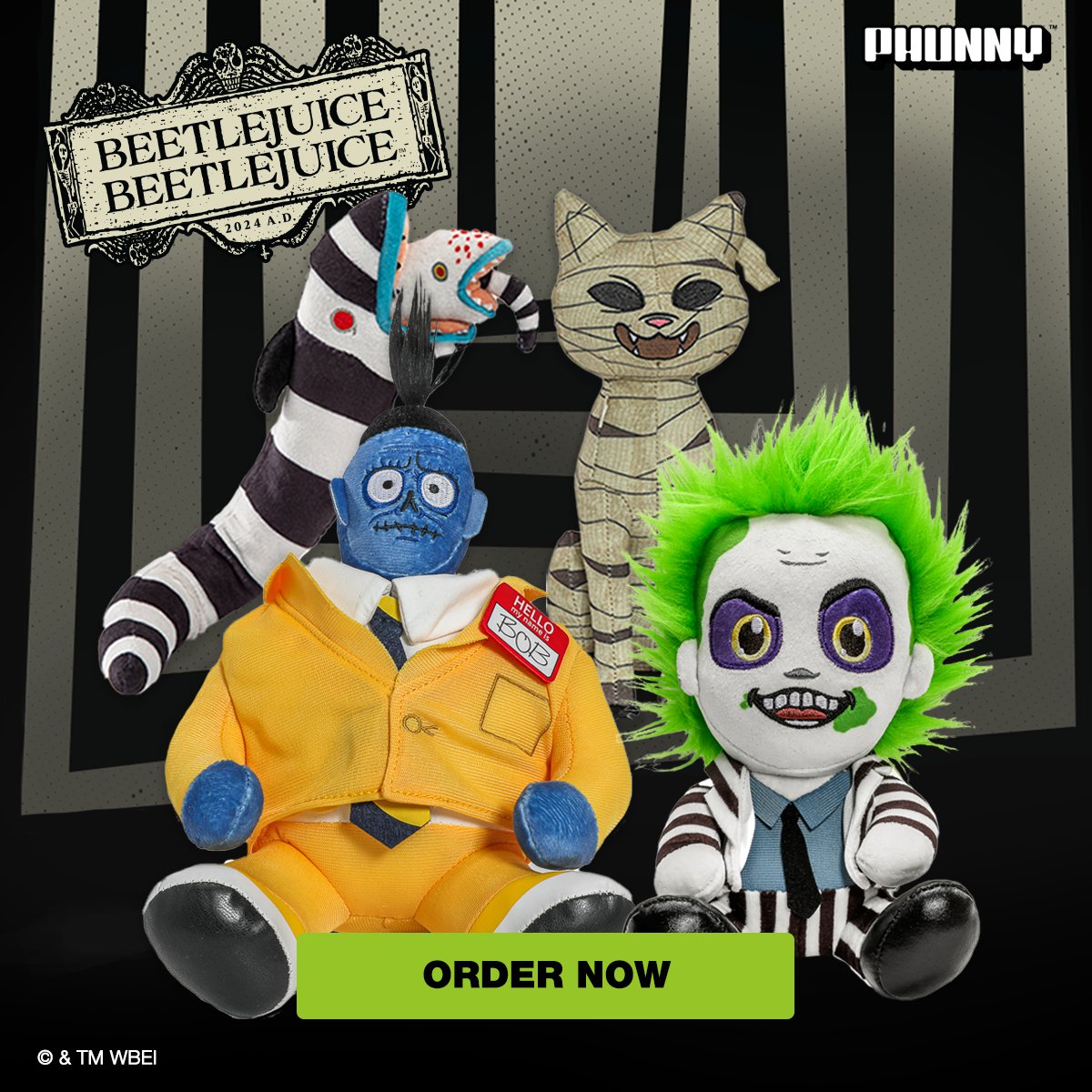 Beetlejuice Beetlejuice plush movie collectibles & halloween Decor from Kidrobot