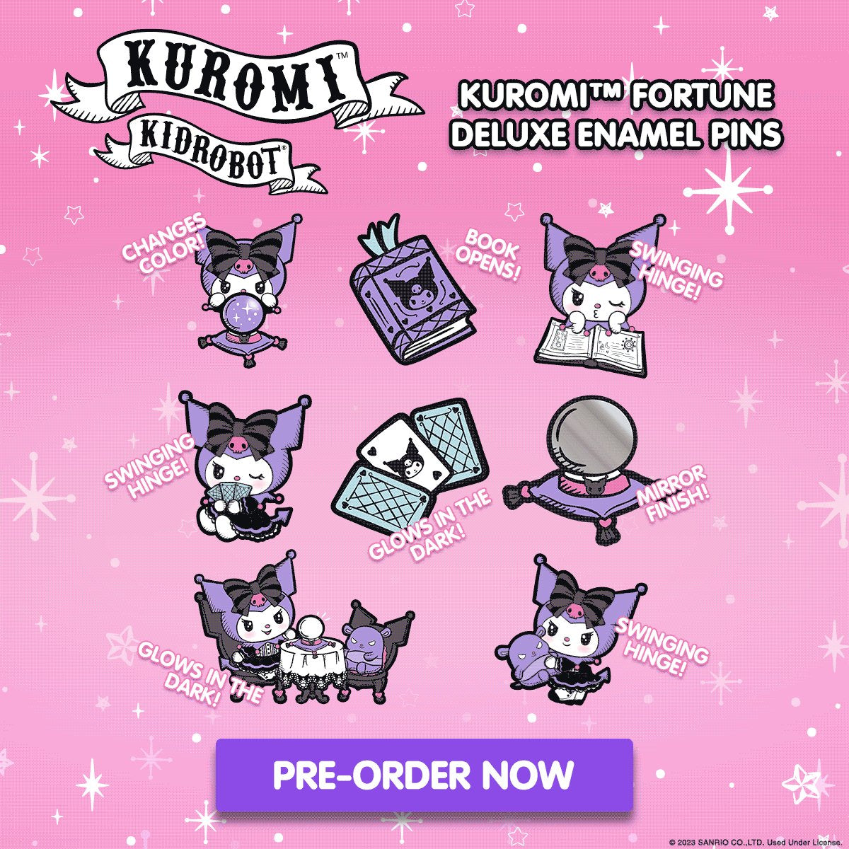 Kidrobot x Kuromi Fortune Enamel Pins