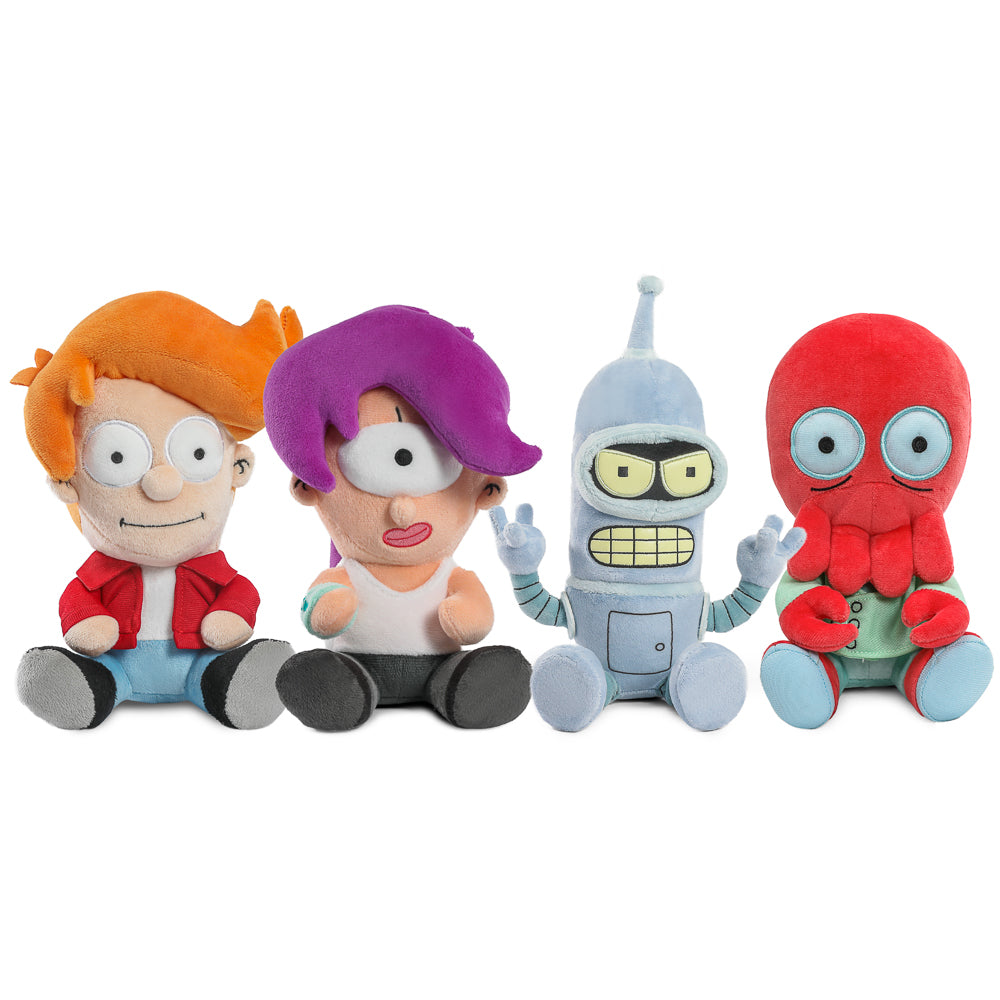 Futurama - Fry, Leela, Bender, Zoidberg Phunny Plush Bundle - Kidrobot