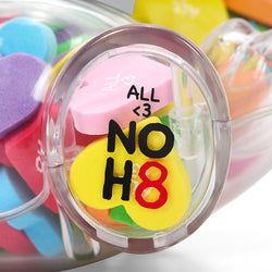 Kidrobot x NOH8 "All <3 NOH8" 8” Rainbow Clear Shell Dunny Filled with Hearts - Kidrobot