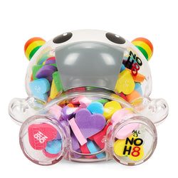 Kidrobot x NOH8 "All <3 NOH8" 8” Rainbow Clear Shell Dunny Filled with Hearts - Kidrobot