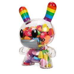 Kidrobot x NOH8 "All <3 NOH8" 8” Rainbow Clear Shell Dunny Filled with Hearts - Kidrobot