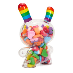 Kidrobot x NOH8 "All <3 NOH8" 8” Rainbow Clear Shell Dunny Filled with Hearts - Kidrobot