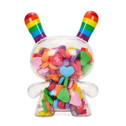 Kidrobot x NOH8 "All <3 NOH8" 8” Rainbow Clear Shell Dunny Filled with Hearts - Kidrobot