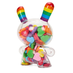 Kidrobot x NOH8 "All <3 NOH8" 8” Rainbow Clear Shell Dunny Filled with Hearts - Kidrobot