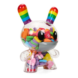 Kidrobot x NOH8 "All <3 NOH8" 8” Rainbow Clear Shell Dunny Filled with Hearts - Kidrobot