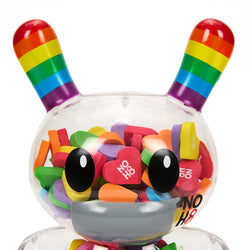 Kidrobot x NOH8 "All <3 NOH8" 8” Rainbow Clear Shell Dunny Filled with Hearts - Kidrobot