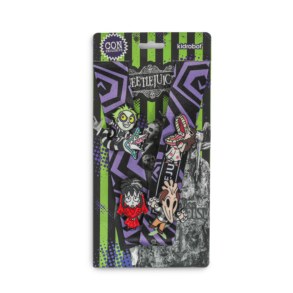 2024 CON EXCLUSIVE: Beetlejuice (1988) - Beetlejuice Deluxe Pins & Lanyard Set - Kidrobot