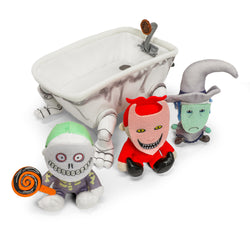 The Nightmare Before Christmas Lock, Shock & Barrel in Bathtub 9” Interactive Plush (PRE-ORDER) - Kidrobot