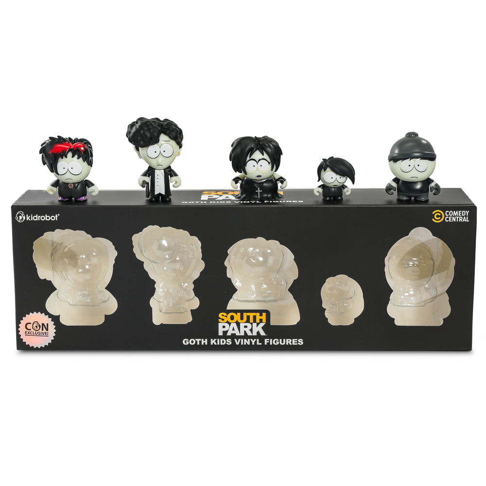 2024 CON EXCLUSIVE: South Park Goth Kids Vinyl Mini Figures 5-Pack (Glow-in-the-Dark Limited Edition of 500) - Kidrobot