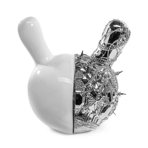 20th Anniversary Dunny Head 12" Art Figure - "Crown Jewels" by Tristan Eaton – White & Silver Edition (Limited Edition of 300) - Kidrobot