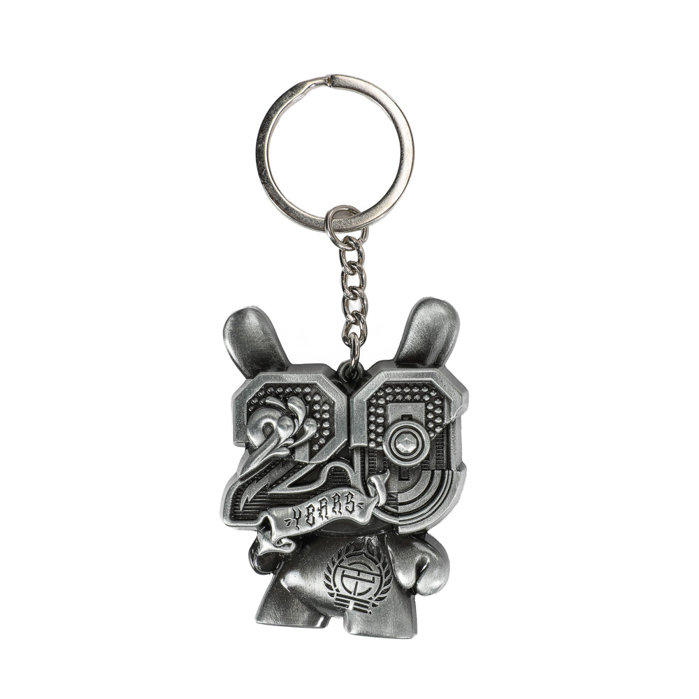 20th Anniversary Solid Metal Dunny Keychain - “Silverchrome” by Tristan Eaton (Limited Edition of 200) - Kidrobot