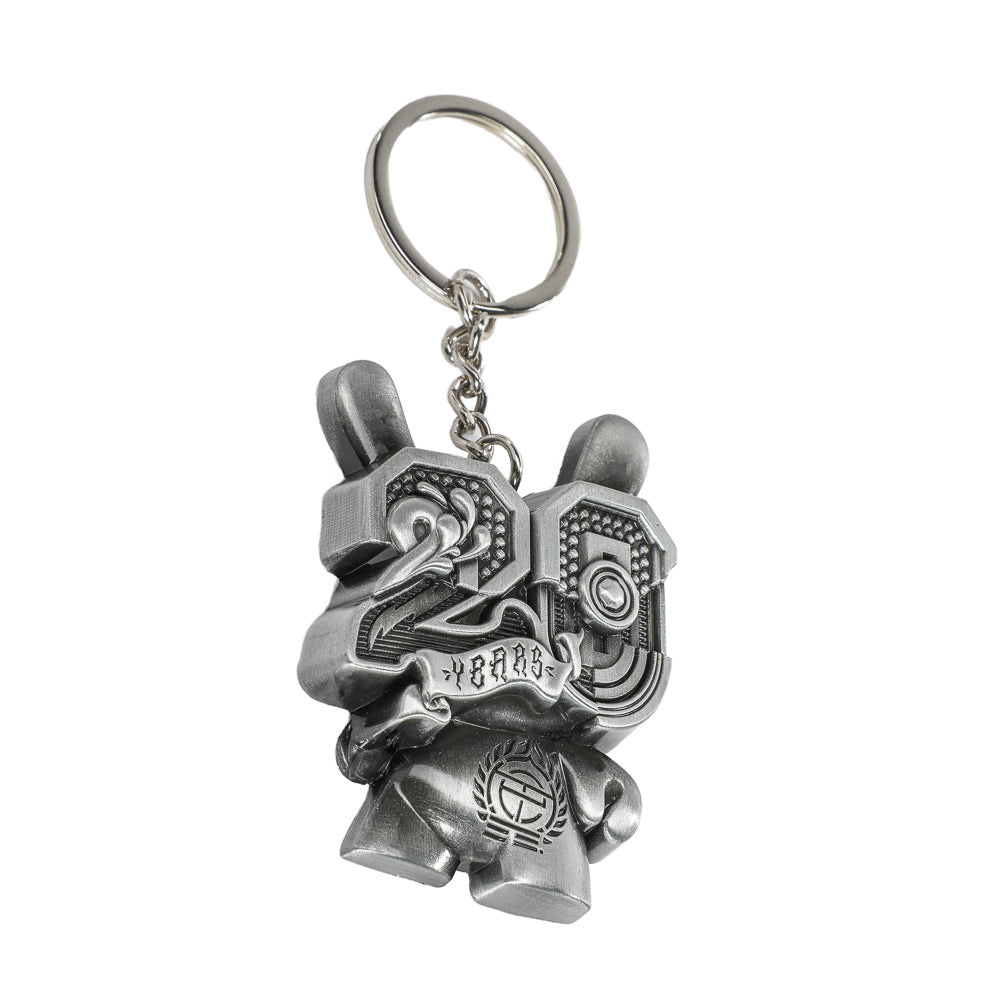 20th Anniversary Solid Metal Dunny Keychain - “Silverchrome” by Tristan Eaton (Limited Edition of 200) - Kidrobot