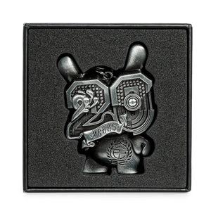 20th Anniversary Solid Metal Dunny Keychain - “Silverchrome” by Tristan Eaton (Limited Edition of 200) - Kidrobot