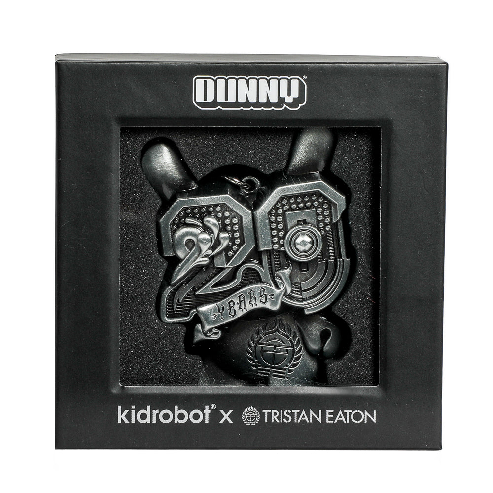 20th Anniversary Solid Metal Dunny Keychain - “Silverchrome” by Tristan Eaton (Limited Edition of 200) - Kidrobot