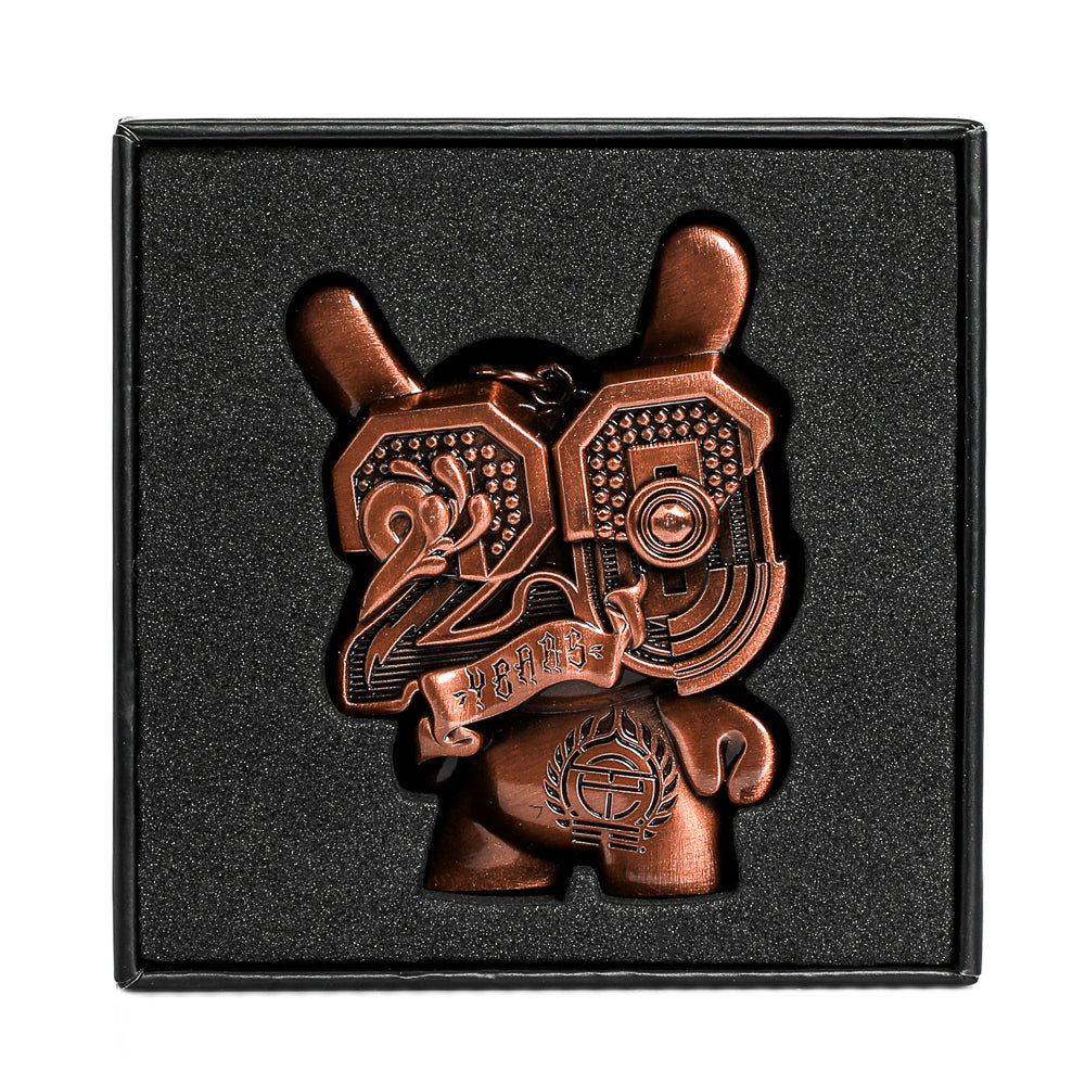 20th Anniversary Solid Metal Dunny Keychain - “Copperchrome” by Tristan Eaton (Limited Edition of 200) - Kidrobot