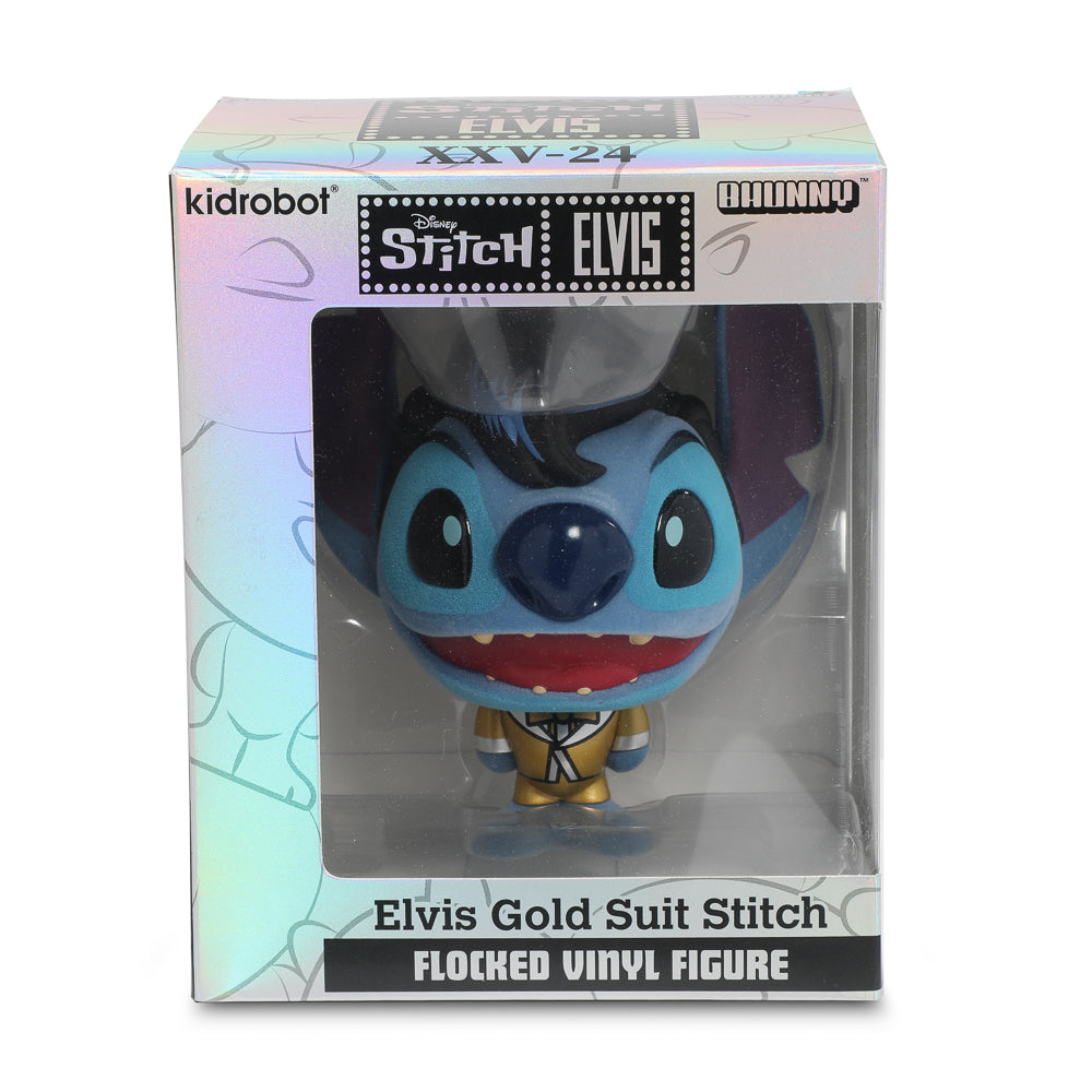 Disney Stitch - Gold Suit Elvis Bhunny 4” Flocked Vinyl Figure - Kidrobot