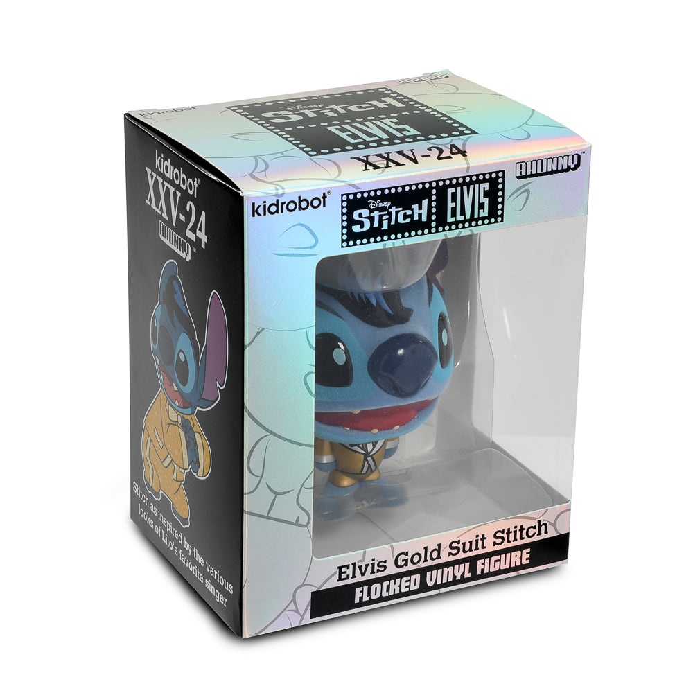 Disney Stitch - Gold Suit Elvis Bhunny 4” Flocked Vinyl Figure - Kidrobot