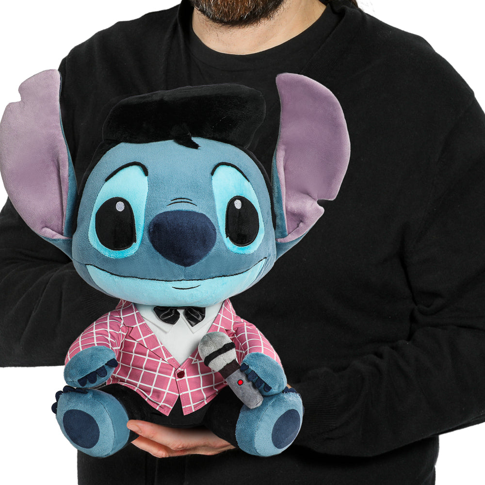 Disney Stitch - Pink-Checkered Elvis HugMe Plush with Shake Action - Kidrobot