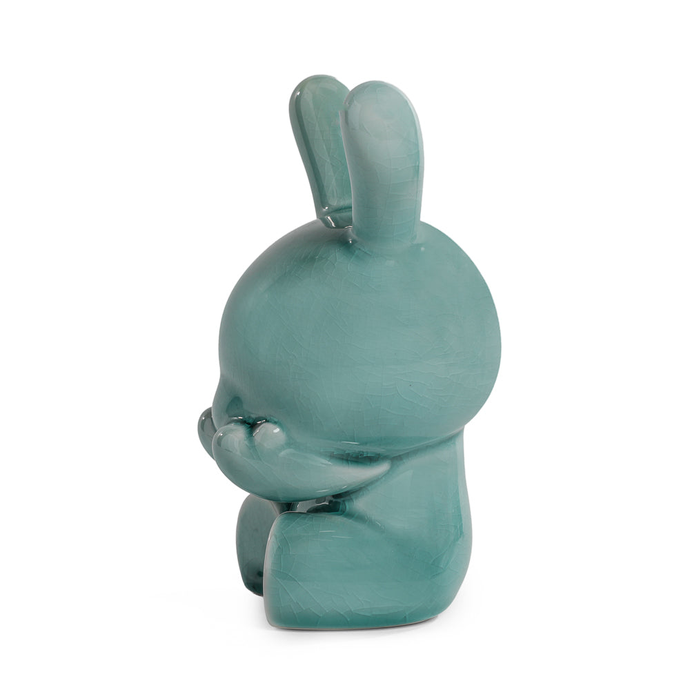 Three Wise Dunnys 5” Porcelain 3-Pack – Blue Mist Crackle Glaze - Kidrobot