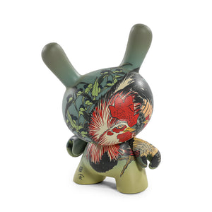 The Met 3" Showpiece Vinyl Art Dunny - Rooster, Hen and Chicken with Spiderwort by Katsushika Hokusai - Kidrobot