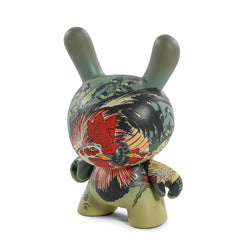 The Met 3" Showpiece Vinyl Art Dunny - Rooster, Hen and Chicken with Spiderwort by Katsushika Hokusai - Kidrobot