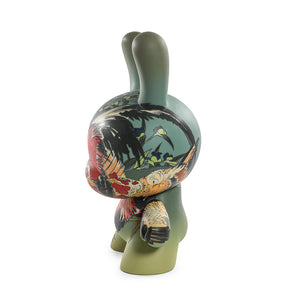 The Met 8" Masterpiece Vinyl Art Dunny - Rooster, Hen and Chicken with Spiderwort by Katsushika Hokusai - Kidrobot