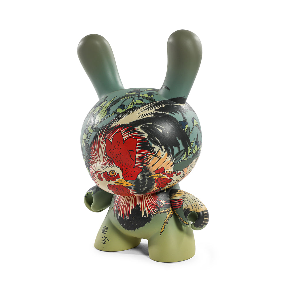 The Met 8" Masterpiece Vinyl Art Dunny - Rooster, Hen and Chicken with Spiderwort by Katsushika Hokusai - Kidrobot