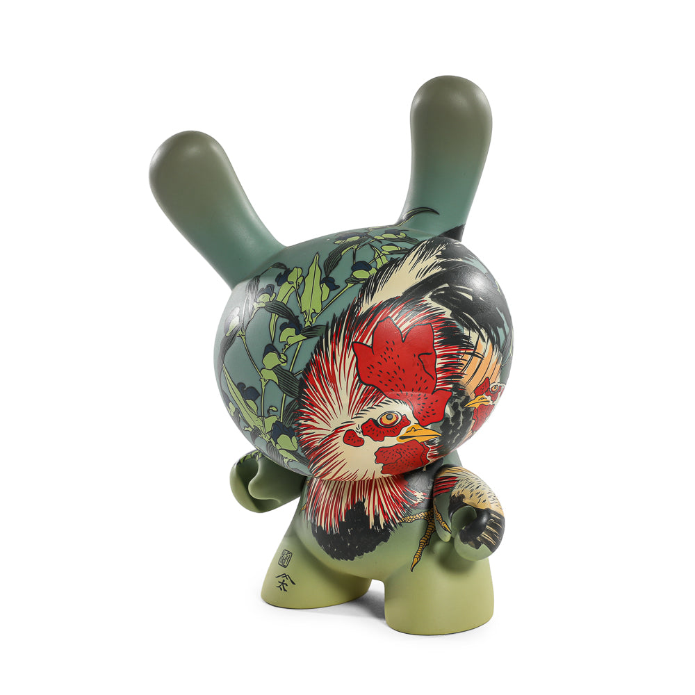 The Met 8" Masterpiece Vinyl Art Dunny - Rooster, Hen and Chicken with Spiderwort by Katsushika Hokusai - Kidrobot