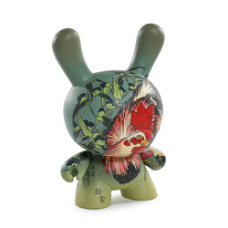 The Met 8" Masterpiece Vinyl Art Dunny - Rooster, Hen and Chicken with Spiderwort by Katsushika Hokusai - Kidrobot