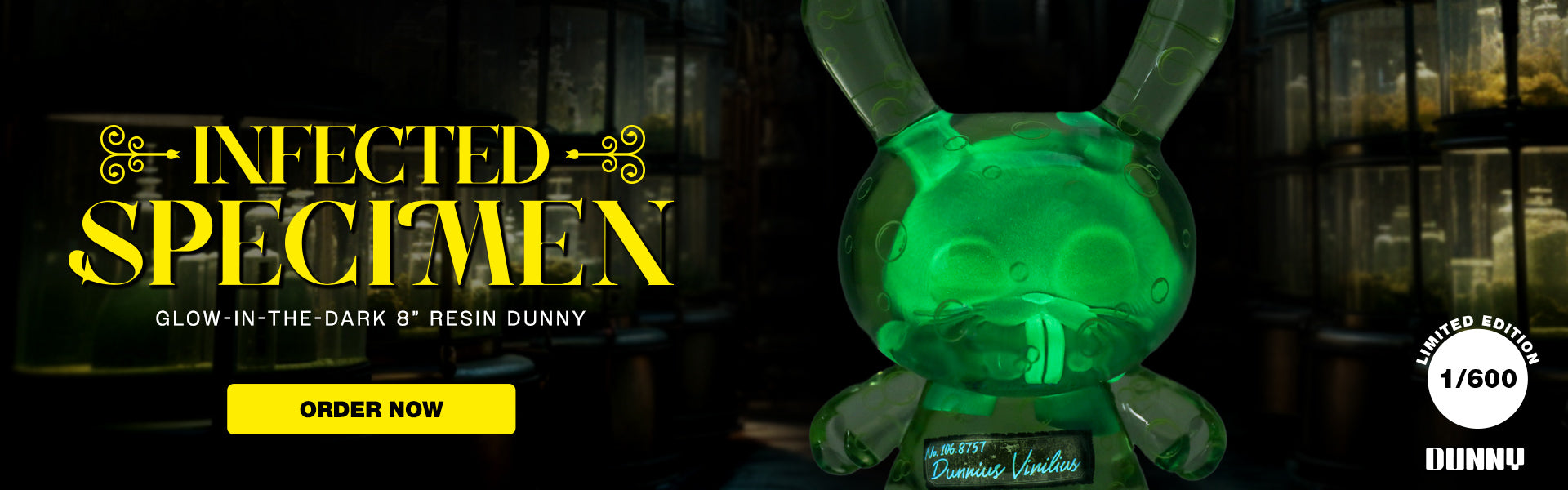 Infected Specimen Dunny 8” Glow-in-the-Dark Resin Art Figure (Limited Edition of 600) - Kidrobot