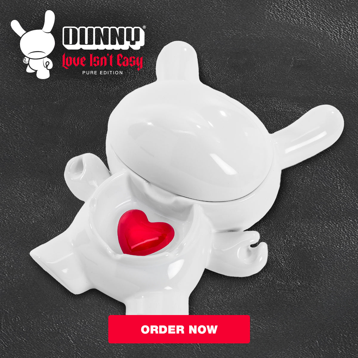 L.I.E. (LOVE ISN’T EASY) Dunny Ceramic Ashtray: PURE Edition - Kidrobot