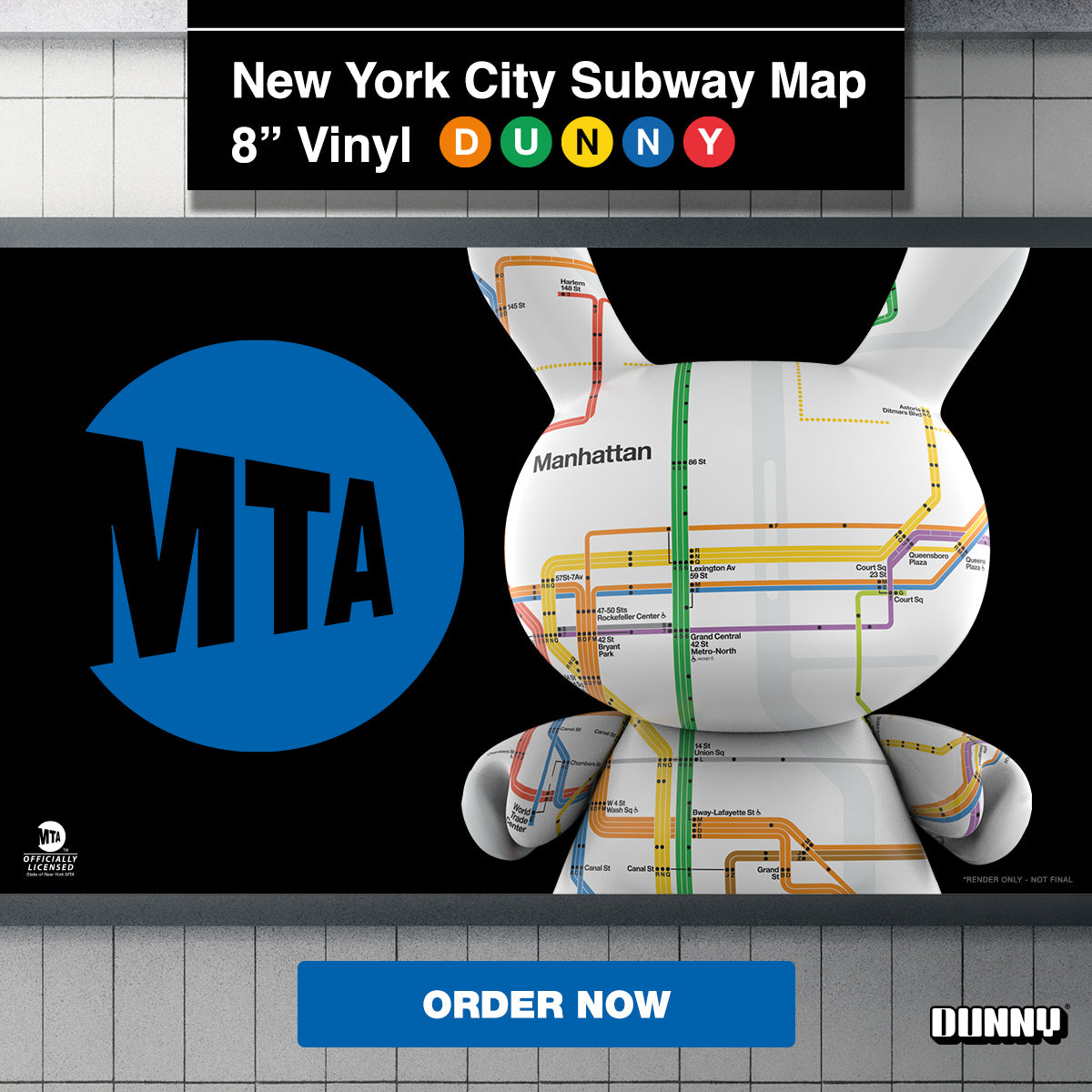 Metropolitan Transportation Authority x Kidrobot - MTA New York City Subway Map Dunny 8