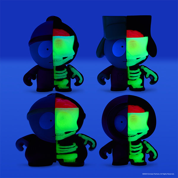 South Park Anatomy Boys 2" Vinyl Figure 4-Pack Glow-in-the-Dark Edition - Kidrobot