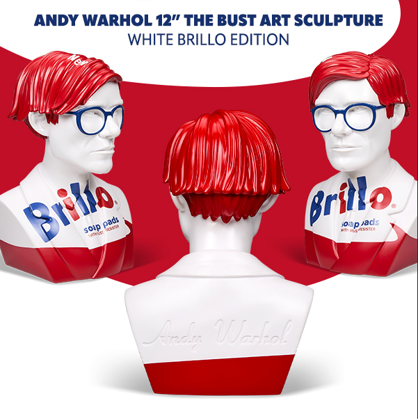 Andy Warhol The Bust 12" Art Sculpture - White Brillo Edition (Limited Edition of 300) (PRE-ORDER) - Kidrobot