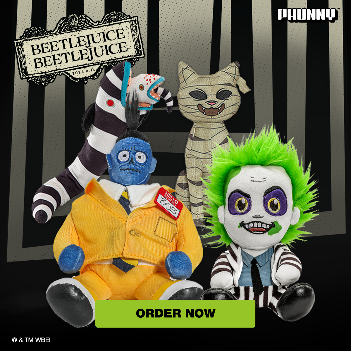 Beetlejuice Beetlejuice Phunny Plush Bundle of 4