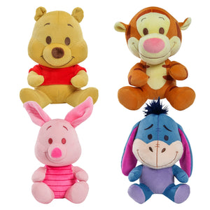 Disney Winnie the Pooh - Pooh, Tigger, Eeyore, and Piglet Phunny Plush Bundle - Kidrobot