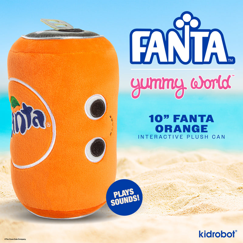 Yummy World & Fanta® 10” Fanta Orange Soda Can Plush with Sound - Kidrobot