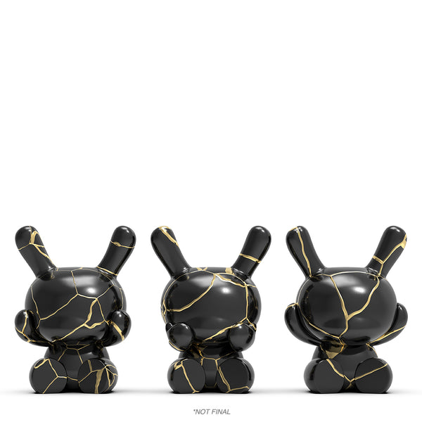 Three Wise Dunnys 5” Porcelain 3-Pack (Black and Gold) Limited Edition of  500 - Kidrobot.com Exclusive (PRE-ORDER)