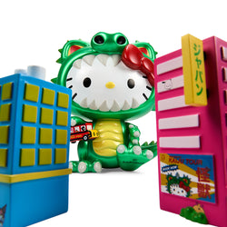 Hello Kitty Kaiju Cosplay 8" Vinyl Art Figure - Metallic Green Edition - Kidrobot