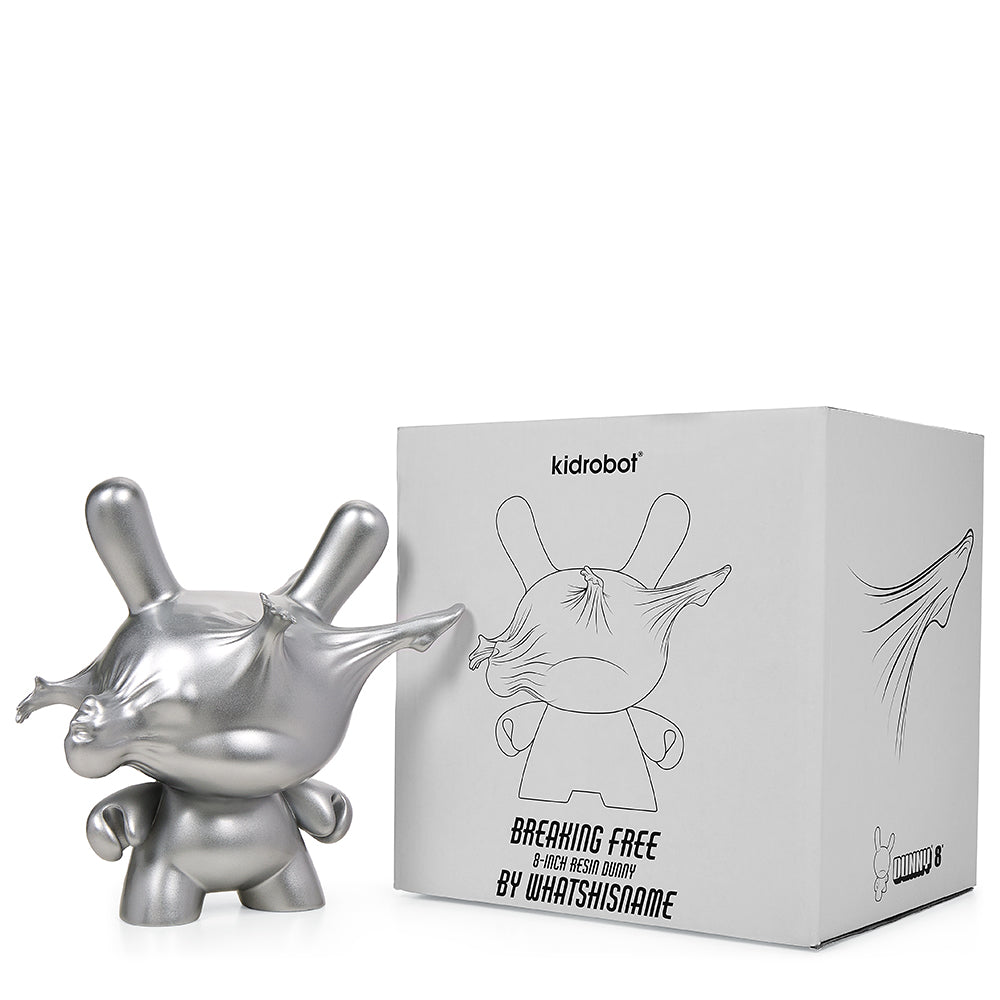 Breaking Free 8-Inch Resin Dunny by WHATSHISNAME - Metallic Silver Edition - Kidrobot