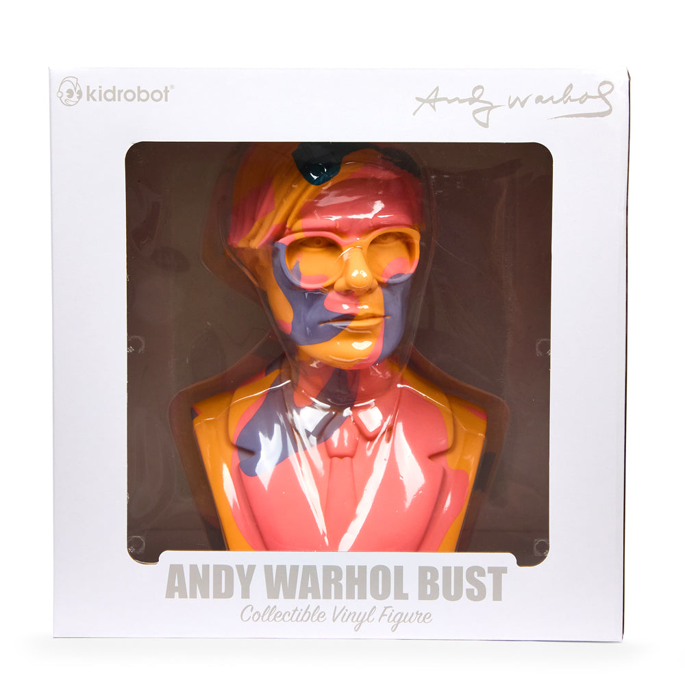 Andy Warhol 12" The Bust Vinyl Art Sculpture - Orange Camouflage Edition - Kidrobot - Shop Designer Art Toys at Kidrobot.com