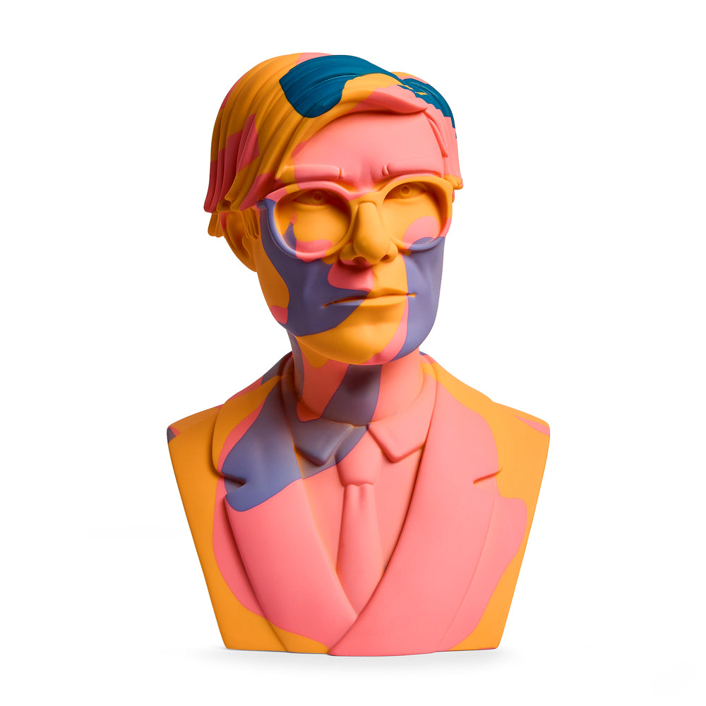 Andy Warhol 12" The Bust Vinyl Art Sculpture - Orange Camouflage Edition - Kidrobot - Shop Designer Art Toys at Kidrobot.com