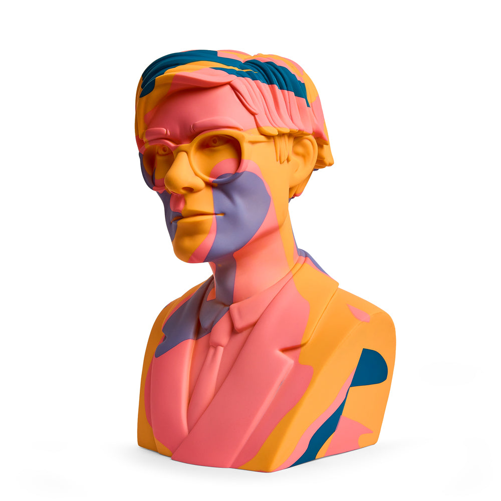 Andy Warhol 12" The Bust Vinyl Art Sculpture - Orange Camouflage Edition - Kidrobot - Shop Designer Art Toys at Kidrobot.com