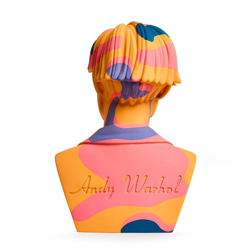 Andy Warhol 12" The Bust Vinyl Art Sculpture - Orange Camouflage Edition - Kidrobot - Shop Designer Art Toys at Kidrobot.com