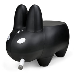 Kidrobot Art Giant Leather Smorkin' Labbit Stool by Frank Kozik - Black Edition - Kidrobot - Shop Designer Art Toys at Kidrobot.com