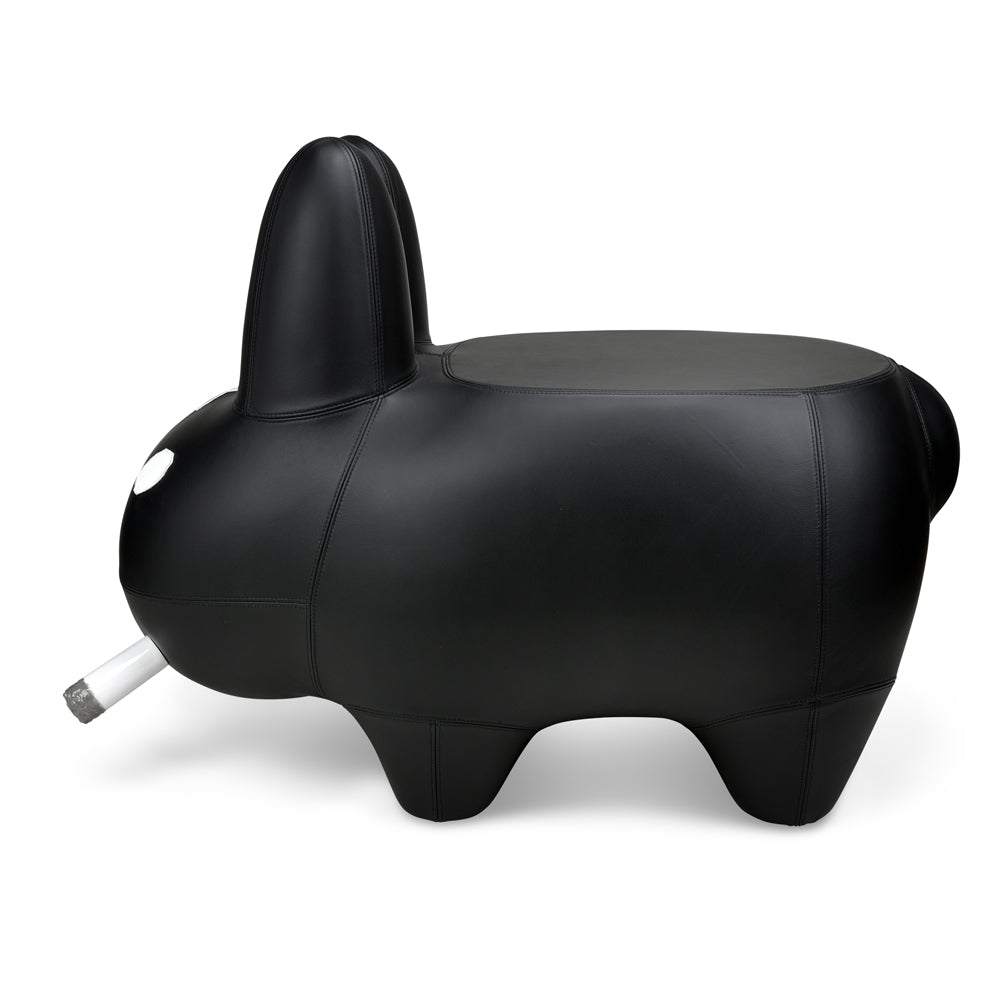 Kidrobot Art Giant Leather Smorkin' Labbit Stool by Frank Kozik - Black Edition - Kidrobot - Shop Designer Art Toys at Kidrobot.com