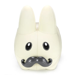 Leather Happy Labbit Stool by Frank Kozik - Virgin White Edition (PRE-ORDER) - Kidrobot - Shop Designer Art Toys at Kidrobot.com