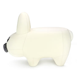 Leather Happy Labbit Stool by Frank Kozik - Virgin White Edition (PRE-ORDER) - Kidrobot - Shop Designer Art Toys at Kidrobot.com