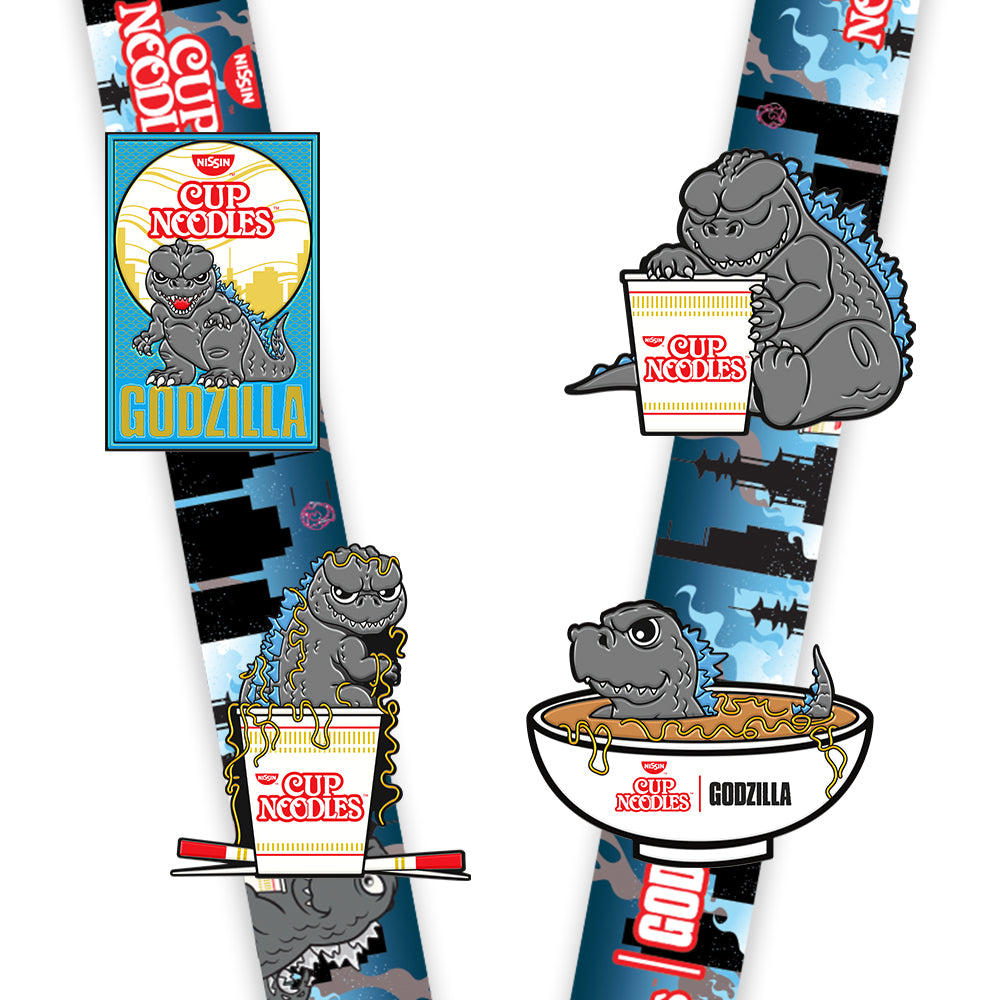 NYCC PRE-ORDER! Godzilla x Nissin Cup Noodles® Lanyard and Pin Set (2022 Con Exclusive) - Kidrobot